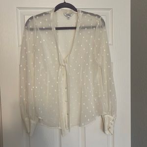 Off White Sheer Blouse | Express